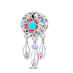 Boho Dreamcatcher Charm Beads for Bracelets - .925 Sterling Silver Crescent Moon & Round Pendants, Lucky Blessings Jewelry Collection DIY Crafting Supplies