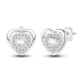 Hypoallergenic Sterling Silver Heart Stud Earrings