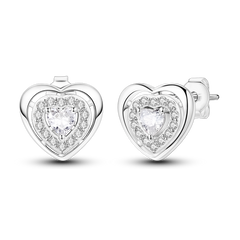 Hypoallergenic Sterling Silver Heart Stud Earrings