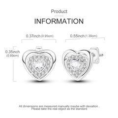 Hypoallergenic Sterling Silver Heart Stud Earrings