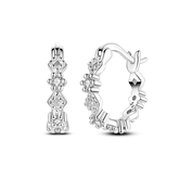 Hypoallergenic C-Shaped Full diamond Hoop Earrings