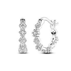 Hypoallergenic C-Shaped Full diamond Hoop Earrings