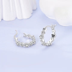 Hypoallergenic C-Shaped Full diamond Hoop Earrings