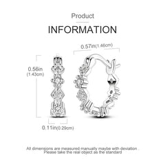 Hypoallergenic C-Shaped Full diamond Hoop Earrings