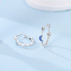 Celestial Blue Star & Moon Sterling Silver Earrings