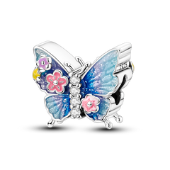 Floral Butterfly Beaded Bracelet