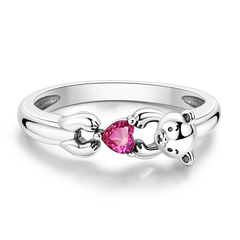 Bear Hug Heart Adjustable Ring