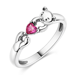 Bear Hug Heart Adjustable Ring