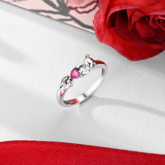 Bear Hug Heart Adjustable Ring