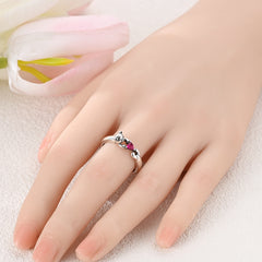 Bear Hug Heart Adjustable Ring