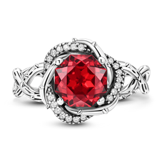 Thorns & Roses Sterling Silver Zircon Ring