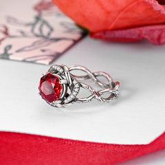 Thorns & Roses Sterling Silver Zircon Ring
