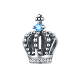 Timeless Crown Blue Sapphire & Sterling Silver Beaded Pendant Necklace