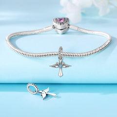 Sterling Silver Angel Wing Cross Pendant