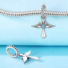 Sterling Silver Angel Wing Cross Pendant