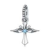 Sterling Silver Angel Wing Cross Pendant