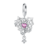 Diamond Sterling Silver Spider Web Pendant