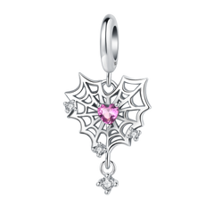 Diamond Sterling Silver Spider Web Pendant