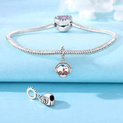 Sterling Silver Red-Eye Skull Pendant