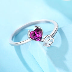 Little Devil Purple Diamond Opening Ring