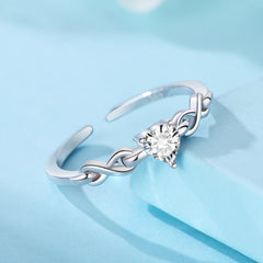 Heart-Shaped Open Diamond Ring