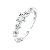 Heart-Shaped Open Diamond Ring