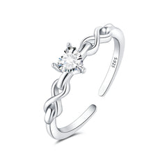 Heart-Shaped Open Diamond Ring