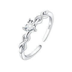 Heart-Shaped Open Diamond Ring