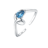 Handmade blue diamond triangle open ring