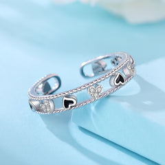 Timeless Love Dual-Tone Open Heart Ring