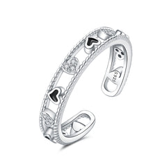 Timeless Love Dual-Tone Open Heart Ring