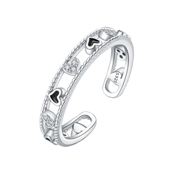 Timeless Love Dual-Tone Open Heart Ring