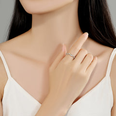 S925 Sterling Silver Yellow Diamond Adjustable Ring