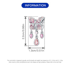 Pink Diamond Butterfly Sterling Silver Bracelet