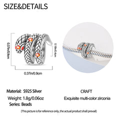 Mystic Silver Serpent Beaded Bracelet