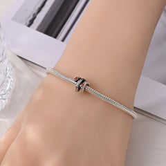 Mystic Silver Serpent Beaded Bracelet