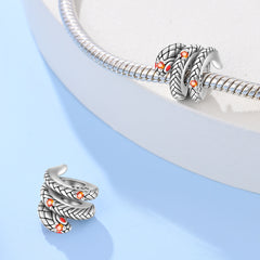 Mystic Silver Serpent Beaded Bracelet