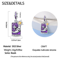925 Sterling Silver Tarot Moon Pendant Necklace