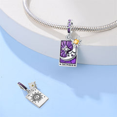925 Sterling Silver Tarot Moon Pendant Necklace