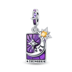 925 Sterling Silver Tarot Moon Pendant Necklace