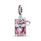 925 Sterling Silver Tarot Lovers Pendant Necklace