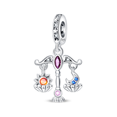 Sterling Silver Tarot Justice Pendant Necklace