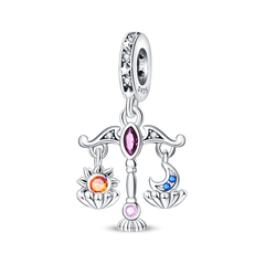 Sterling Silver Tarot Justice Pendant Necklace