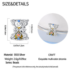 Sterling Silver Timekeeper Sandalwood Bead Bracelet