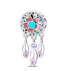 Boho Dreamcatcher Charm Beads for Bracelets - .925 Sterling Silver Crescent Moon & Round Pendants, Lucky Blessings Jewelry Collection DIY Crafting Supplies