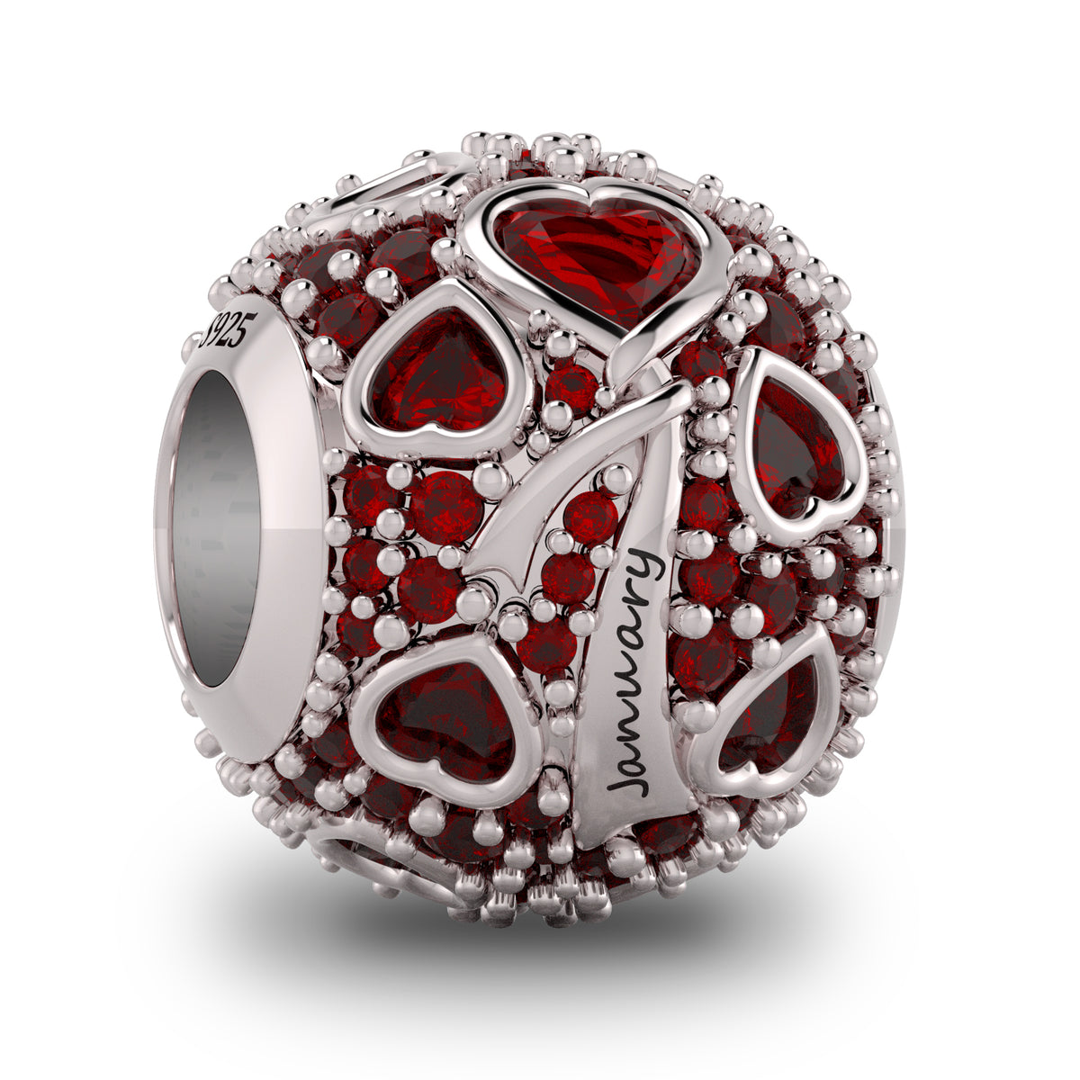 Lakese Garnet S925 Sterling Silver Courage Bead - Eternal Flame for Career & Love