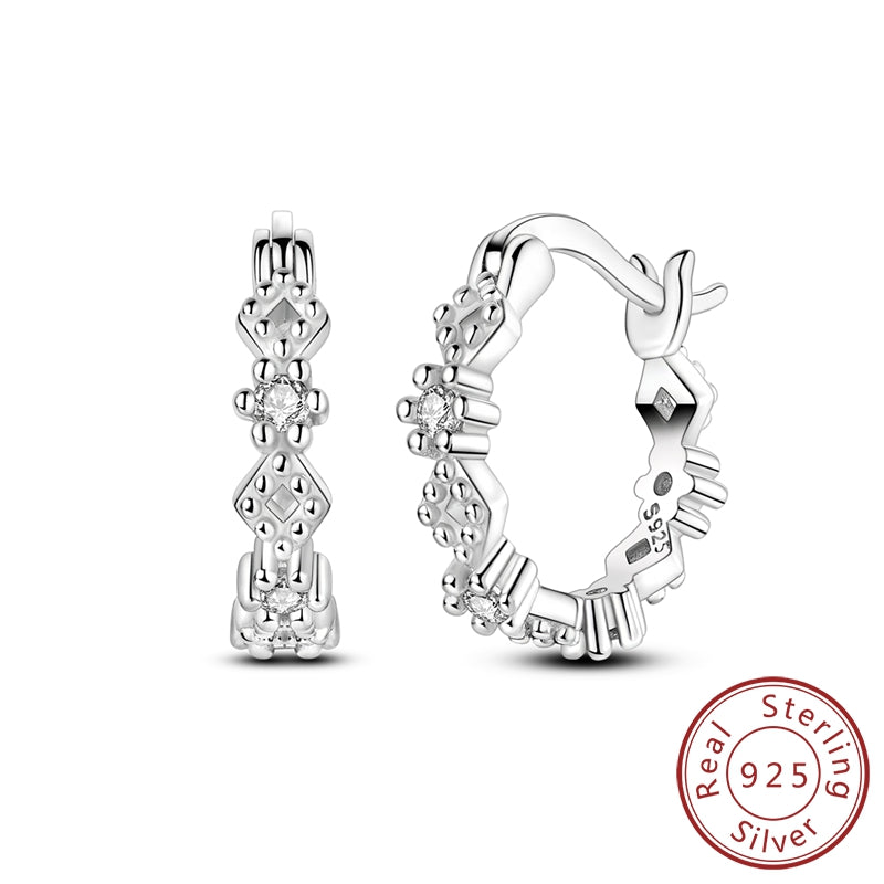 Hypoallergenic C-Shaped Full diamond Hoop Earrings
