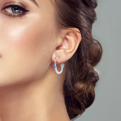 Celestial Blue Star & Moon Sterling Silver Earrings