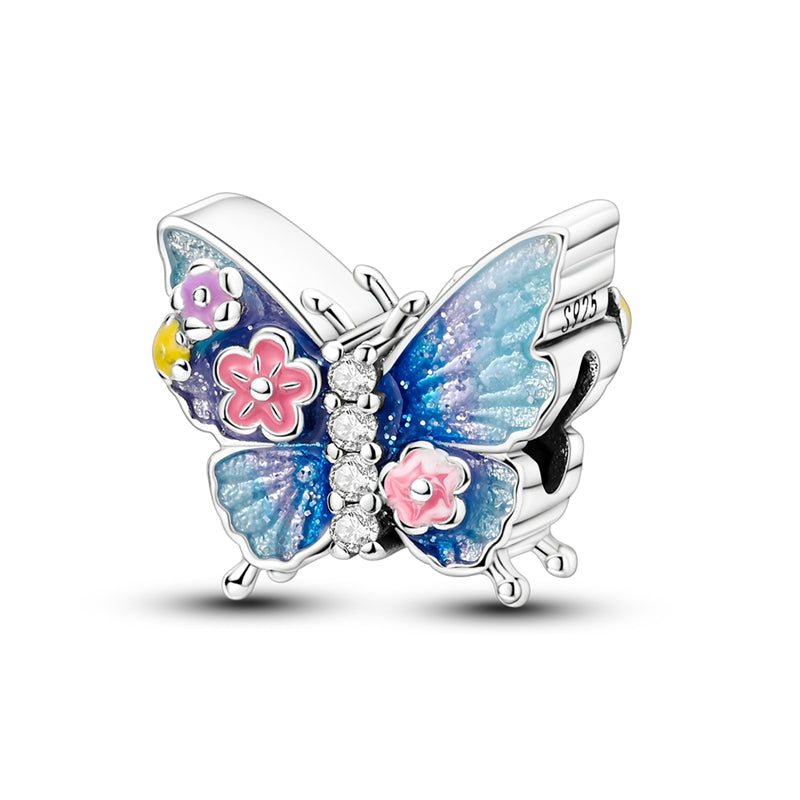 Floral Butterfly Beaded Bracelet