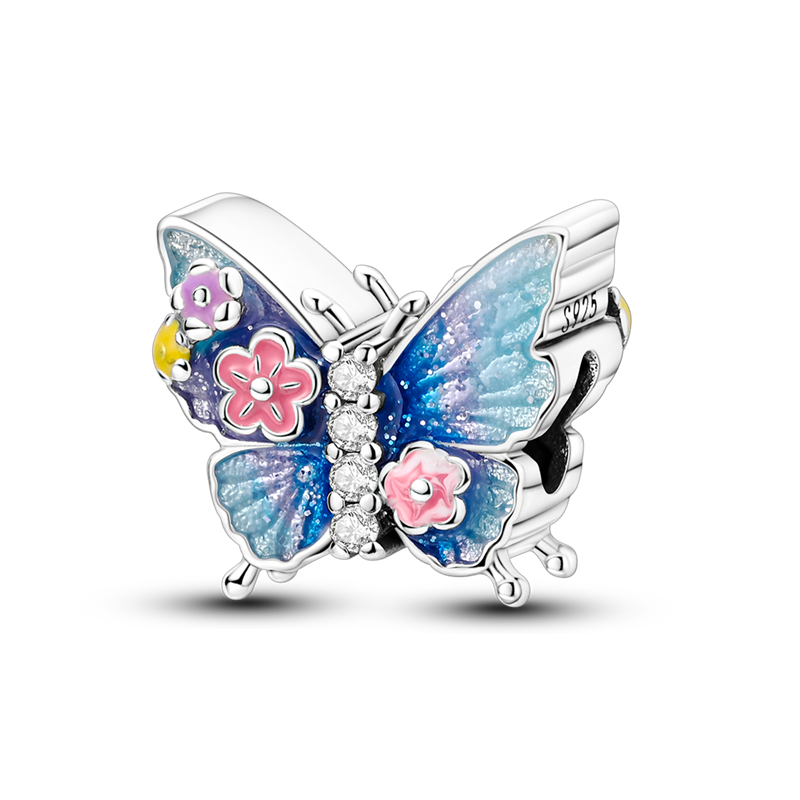 Floral Butterfly Beaded Bracelet